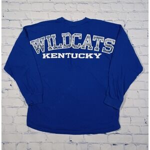 Kentucky Wildcats Shirt Mens Small Blue Spellout Long Sleeve Pressbox